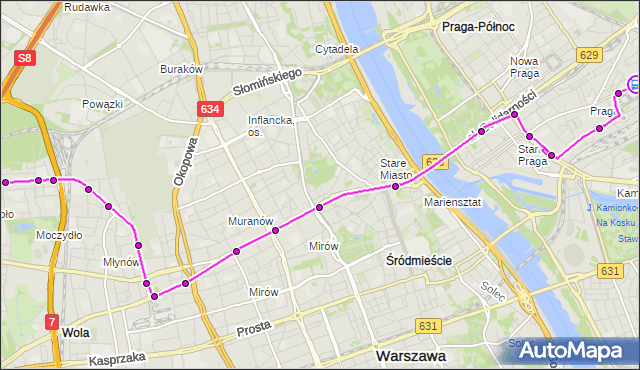 Rozkład jazdy tramwaju 13 na przystanku Wojnicka 01. ZTM Warszawa na mapie Targeo