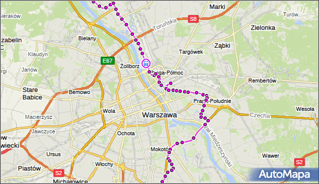 Rozkład jazdy autobusu N03 na przystanku PIMot 01. ZTM Warszawa na mapie Targeo