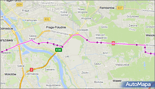 Rozkład jazdy autobusu 411 na przystanku Pogodna 02. ZTM Warszawa na mapie Targeo