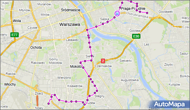 Rozkład jazdy autobusu 141 na przystanku Przyczółek Grochowski 01. ZTM Warszawa na mapie Targeo