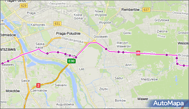 Rozkład jazdy autobusu 411 na przystanku Rumiankowa 02. ZTM Warszawa na mapie Targeo
