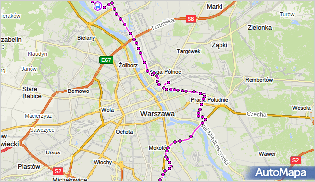 Rozkład jazdy autobusu N03 na przystanku Tarchomin 01. ZTM Warszawa na mapie Targeo