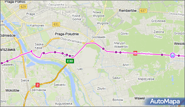 Rozkład jazdy autobusu 411 na przystanku 1.Praskiego Pułku 01. ZTM Warszawa na mapie Targeo