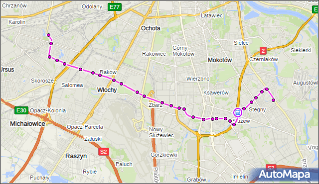 Rozkład jazdy autobusu 189 na przystanku Dolina Służewiecka 02. ZTM Warszawa na mapie Targeo