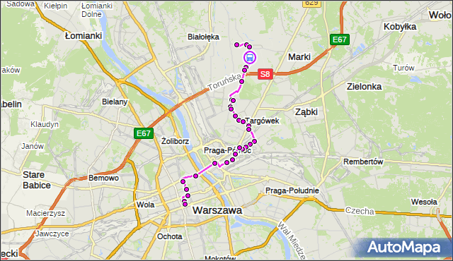 Rozkład jazdy autobusu N11 na przystanku Okrągła 01. ZTM Warszawa na mapie Targeo