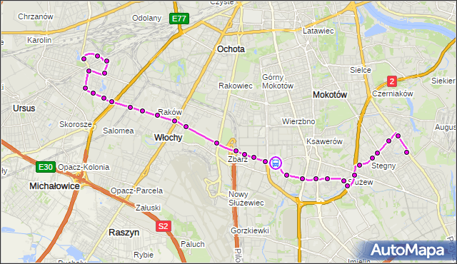 Rozkład jazdy autobusu 189 na przystanku Instytut Fizyki 02. ZTM Warszawa na mapie Targeo
