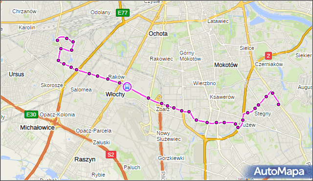Rozkład jazdy autobusu 189 na przystanku Radarowa 02. ZTM Warszawa na mapie Targeo