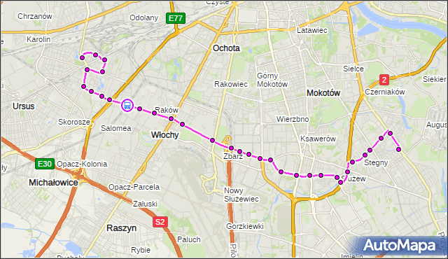 Rozkład jazdy autobusu 189 na przystanku WKD Raków 02. ZTM Warszawa na mapie Targeo