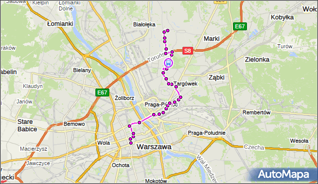 Rozkład jazdy autobusu N11 na przystanku Malborska 02. ZTM Warszawa na mapie Targeo