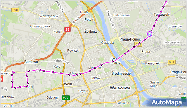 Rozkład jazdy autobusu 190 na przystanku Piotra Skargi 01. ZTM Warszawa na mapie Targeo