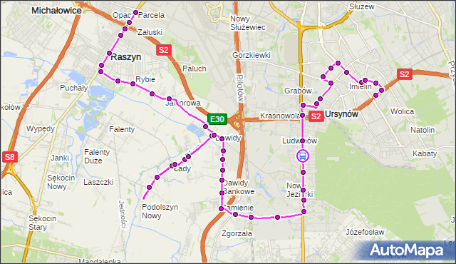 Rozkład jazdy autobusu 715 na przystanku Łagiewnicka 02. ZTM Warszawa na mapie Targeo