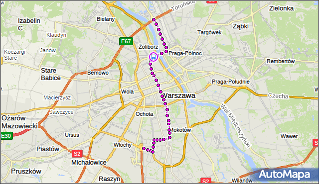 Rozkład jazdy tramwaju 18 na przystanku Park Traugutta 05. ZTM Warszawa na mapie Targeo