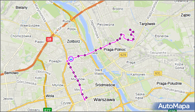 Rozkład jazdy autobusu N12 na przystanku Baseny Inflancka 02. ZTM Warszawa na mapie Targeo