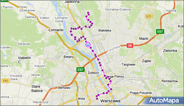 Rozkład jazdy autobusu N13 na przystanku Płochocińska 02. ZTM Warszawa na mapie Targeo
