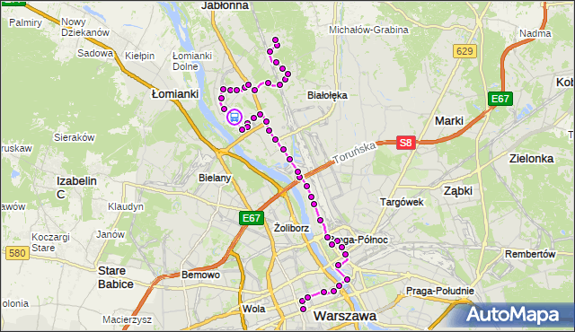 Rozkład jazdy autobusu N13 na przystanku Tarchomin 02. ZTM Warszawa na mapie Targeo