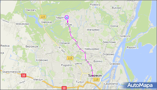 Rozkład jazdy autobusu 532 na przystanku Osów 12. ZDiTM Szczecin na mapie Targeo