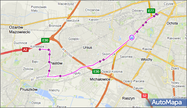 Rozkład jazdy autobusu 717 na przystanku Popularna 01. ZTM Warszawa na mapie Targeo