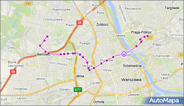 Rozkład jazdy tramwaju 23 na przystanku Stare Miasto 02. ZTM Warszawa na mapie Targeo