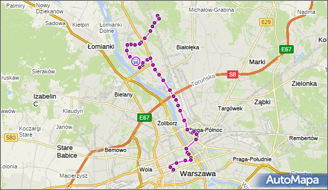 Rozkład jazdy autobusu N13 na przystanku Tarchomin 01. ZTM Warszawa na mapie Targeo