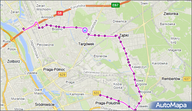 Rozkład jazdy autobusu 145 na przystanku Codzienna 02. ZTM Warszawa na mapie Targeo