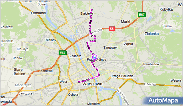 Rozkład jazdy autobusu N14 na przystanku Kamienna 02. ZTM Warszawa na mapie Targeo