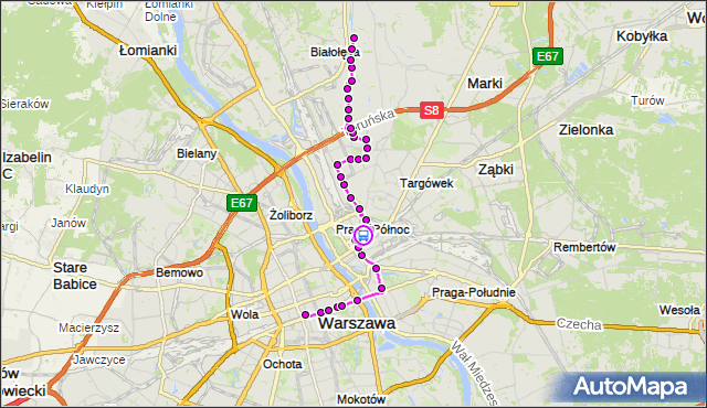 Rozkład jazdy autobusu N14 na przystanku Konopacka 02. ZTM Warszawa na mapie Targeo