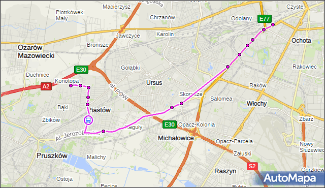 Rozkład jazdy autobusu 717 na przystanku Orzeszkowej 02. ZTM Warszawa na mapie Targeo