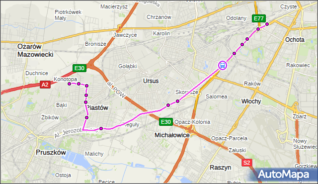 Rozkład jazdy autobusu 717 na przystanku Popularna 02. ZTM Warszawa na mapie Targeo