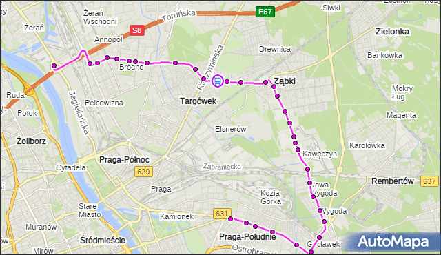 Rozkład jazdy autobusu 145 na przystanku Potulicka 01. ZTM Warszawa na mapie Targeo