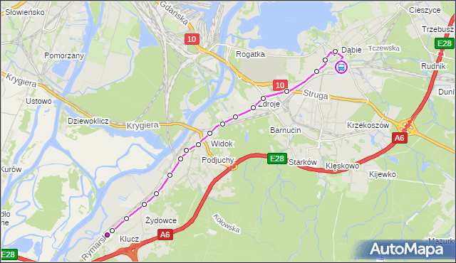 Rozkład jazdy autobusu 533 na przystanku SKM Dąbie (Stacyjna) 12. ZDiTM Szczecin na mapie Targeo