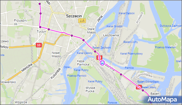 Rozkład jazdy tramwaju 7 na przystanku SKM Port Centralny nż 12. ZDiTM Szczecin na mapie Targeo