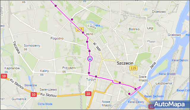 Rozkład jazdy tramwaju 8 na przystanku Bohaterów Warszawy 12. ZDiTM Szczecin na mapie Targeo