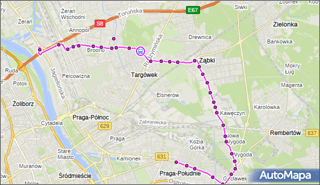 Rozkład jazdy autobusu 145 na przystanku Codzienna 01. ZTM Warszawa na mapie Targeo