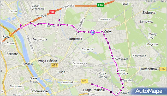 Rozkład jazdy autobusu 145 na przystanku Klamrowa 02. ZTM Warszawa na mapie Targeo