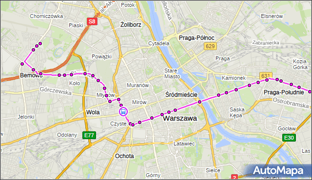 Rozkład jazdy tramwaju 24 na przystanku rondo Daszyńskiego 05. ZTM Warszawa na mapie Targeo