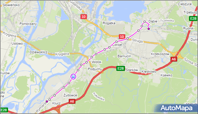 Rozkład jazdy autobusu 533 na przystanku SKM Podjuchy 12. ZDiTM Szczecin na mapie Targeo