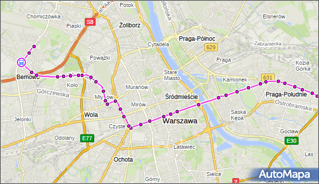 Rozkład jazdy tramwaju 24 na przystanku Radiowa 06. ZTM Warszawa na mapie Targeo
