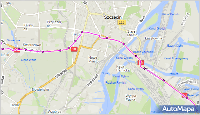 Rozkład jazdy tramwaju 8 na przystanku Gumieńce 11. ZDiTM Szczecin na mapie Targeo