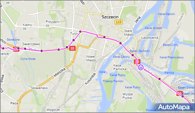 Rozkład jazdy tramwaju 8 na przystanku SKM Port Centralny nż 13. ZDiTM Szczecin na mapie Targeo