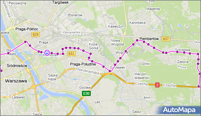 Rozkład jazdy autobusu N21 na przystanku Bliska 01. ZTM Warszawa na mapie Targeo