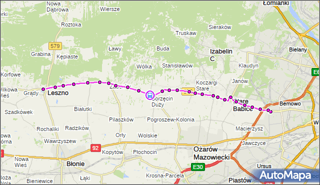 Rozkład jazdy autobusu 719 na przystanku Borzęcin Duży 01. ZTM Warszawa na mapie Targeo