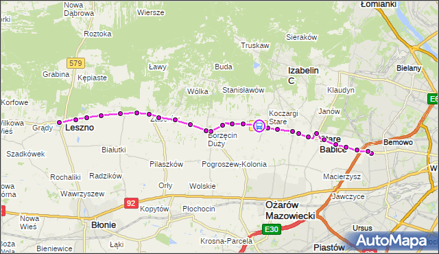 Rozkład jazdy autobusu 719 na przystanku Koczargi Nowe 01. ZTM Warszawa na mapie Targeo