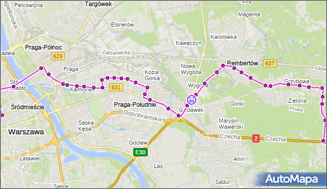 Rozkład jazdy autobusu N21 na przystanku Okularowa 01. ZTM Warszawa na mapie Targeo