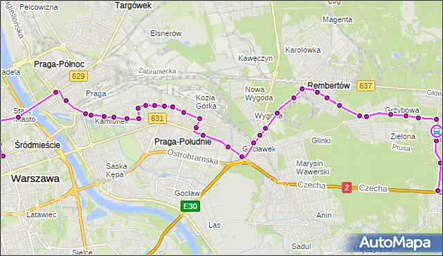 Rozkład jazdy autobusu N21 na przystanku Słowackiego 01. ZTM Warszawa na mapie Targeo