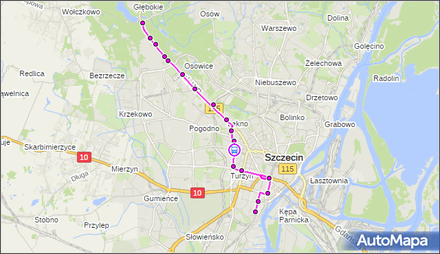 Rozkład jazdy tramwaju 9 na przystanku Bohaterów Warszawy 12. ZDiTM Szczecin na mapie Targeo