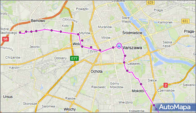 Rozkład jazdy autobusu 501 na przystanku Centrum 06. ZTM Warszawa na mapie Targeo