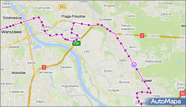 Rozkład jazdy autobusu N22 na przystanku PKP Międzylesie 02. ZTM Warszawa na mapie Targeo