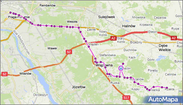 Rozkład jazdy autobusu 720 na przystanku Podleśna 02. ZTM Warszawa na mapie Targeo