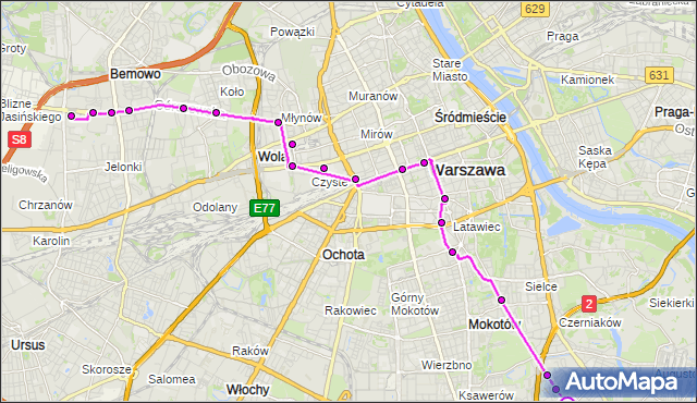 Rozkład jazdy autobusu 501 na przystanku św.Bonifacego 02. ZTM Warszawa na mapie Targeo