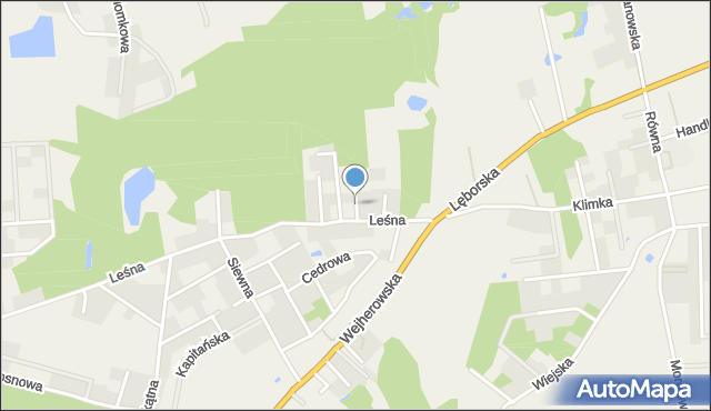 Kębłowo gmina Luzino, 10 Lutego, mapa Kębłowo gmina Luzino